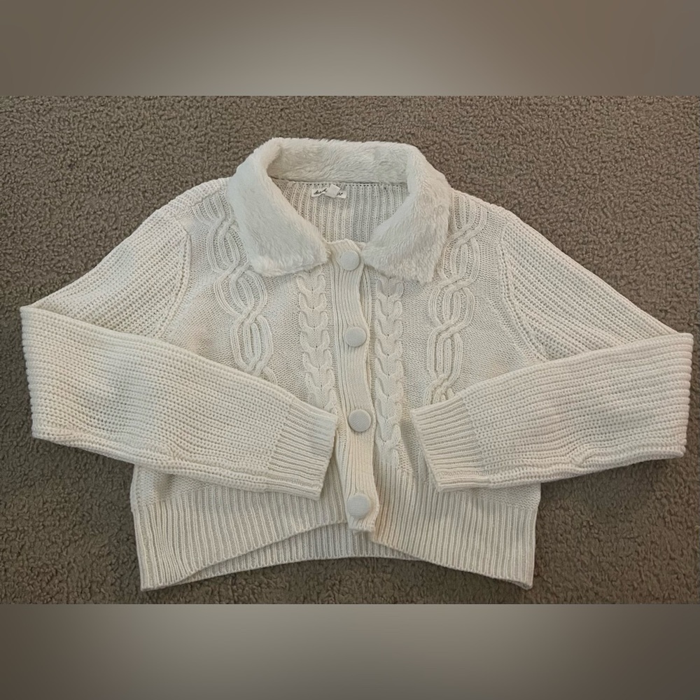 white sweater